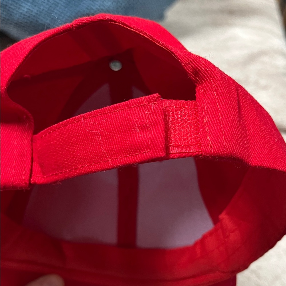 Red Cap with Rhinestone Brim - Picture 5 of 5